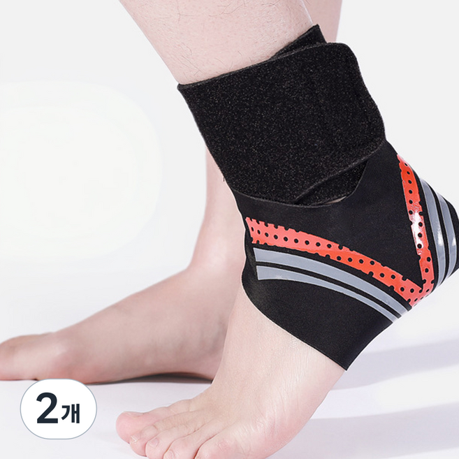 오버코드 소프트 아머 농구 배드민턴 축구 압박 발목 보호대 왼발 BRP3596, 오렌지, 2개