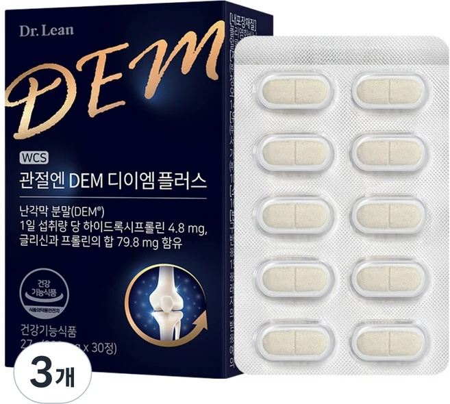 닥터린 관절엔 DEM 디이엠 플러스 27g, 3개, 30정 - 쿠팡