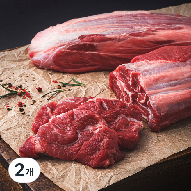 리테일팩 미국산 소아롱사태 원육 (냉장), 2개, 0.7kg