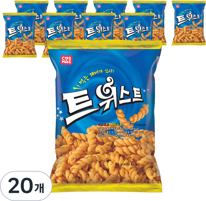 코스모스제과 트위스트 과자, 80g, 20개