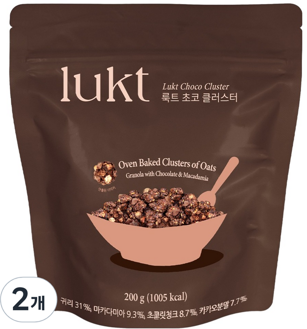 룩트 초코 클러스터, 200g, 2개
