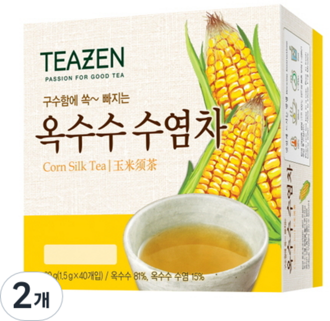 Teazen 玉米須茶，味道鮮美, 1.5g, 40包, 2盒
