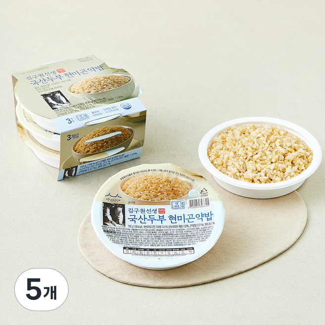 김구원선생 국내산 두부 현미 곤약밥, 150g, 5개, 3개입