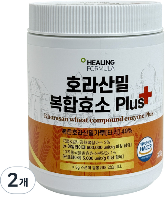 힐링포뮬라 호라산밀 복합 효소 플러스, 300g, 2개