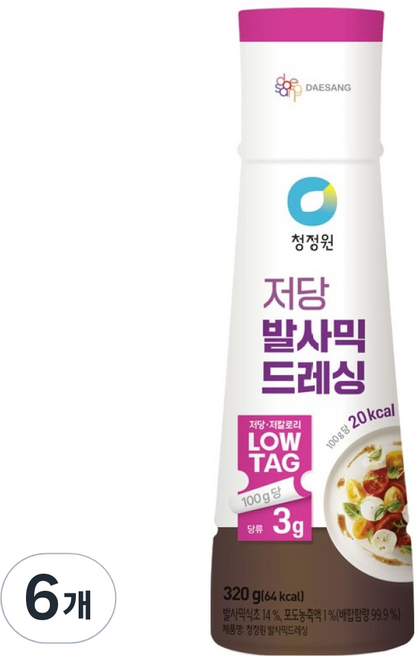 청정원 저당 발사믹 드레싱, 320g, 6개