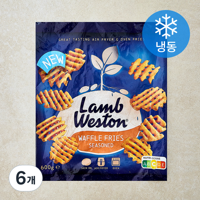 램웨스턴 와플모양 시즈닝 감자튀김 (냉동), 600g, 6개