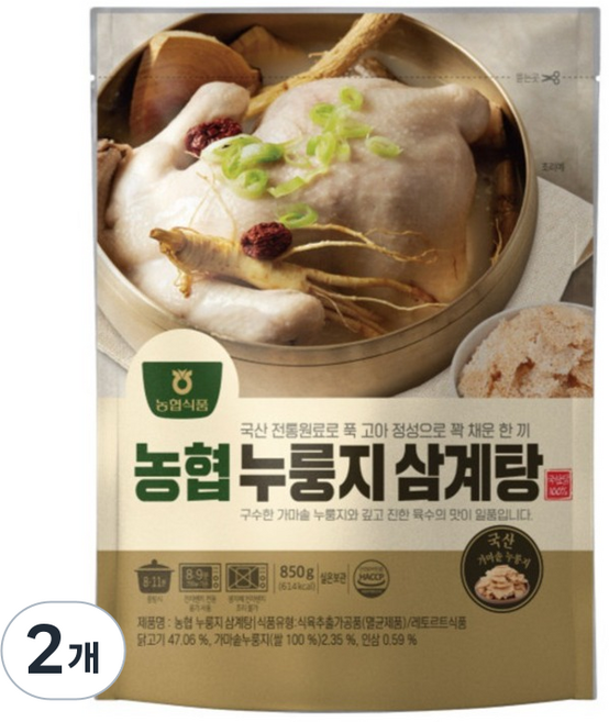 농협식품 누룽지 삼계탕, 850g, 2개