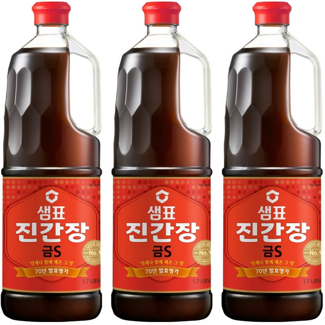 샘표 진간장 금S, 1.7L, 3개