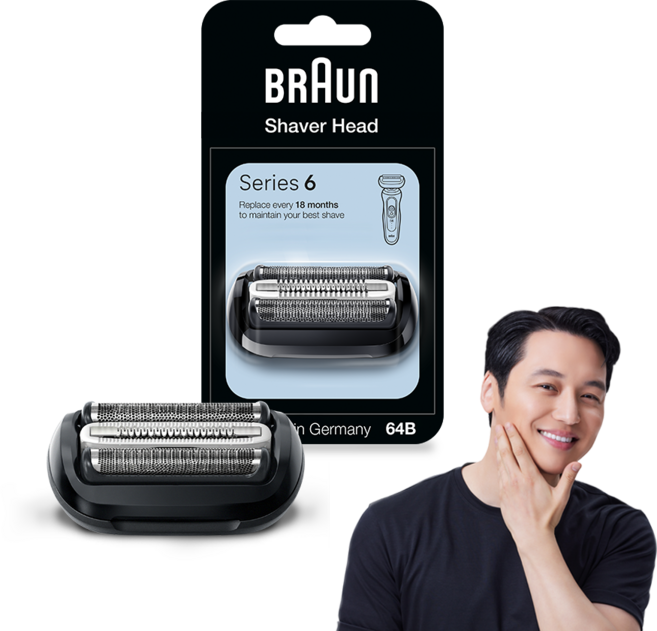 BRAUN 정품 시리즈 6 교체용 날망 일체형, 64B