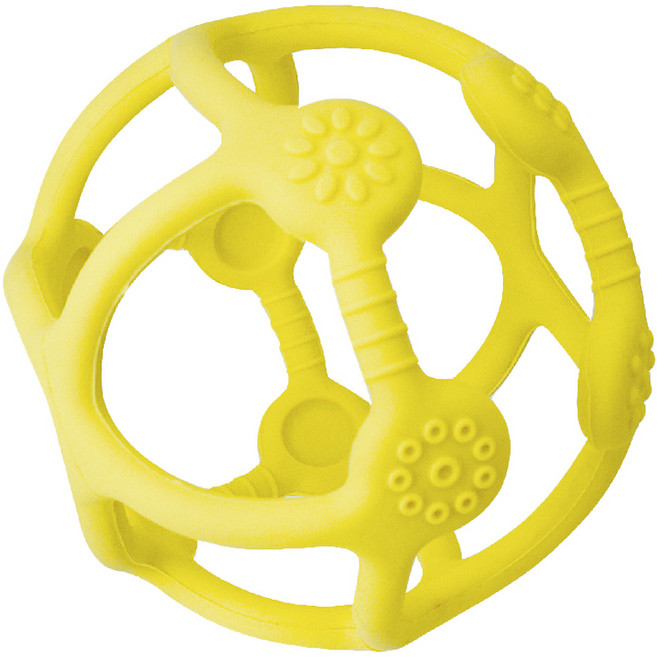 US baby 優生 手部訓練咬咬球 穿梭太空艙 3個月以上, 固齒玩具, 黃色, 1個