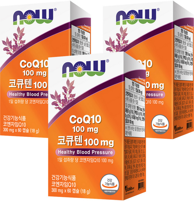 나우푸드 코큐텐 100mg 18g, 60정, 3개