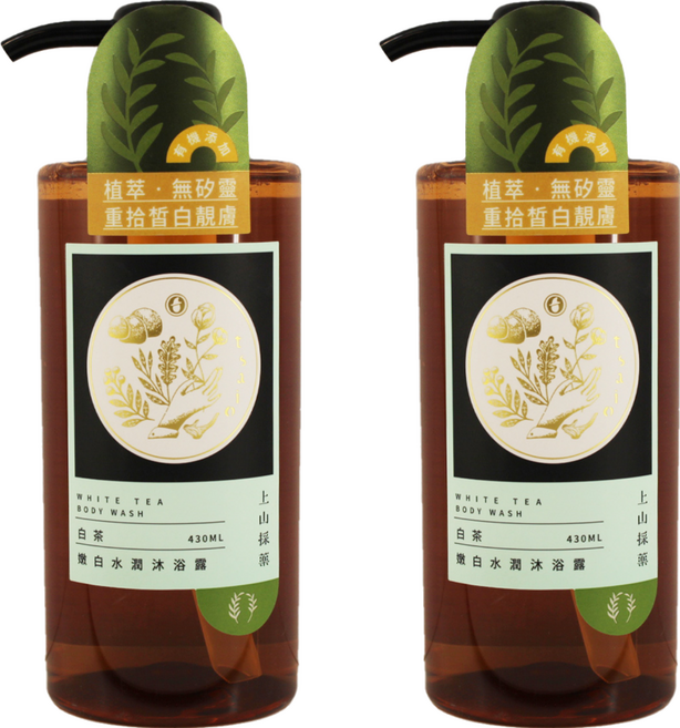 tsaio 上山採藥 嫩白水潤沐浴露 白茶, 430ml, 2瓶