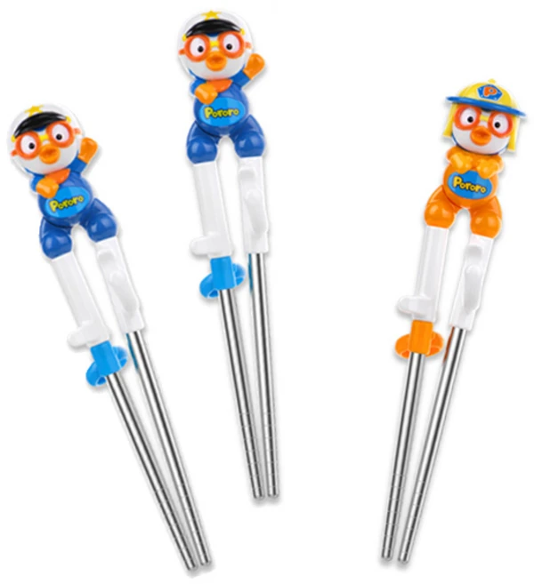 에디슨 경찰 앤 소방관 뽀로로 스텐 교정젓가락 2단계 오른손용, 경찰 + 경찰 + 소방관, 1세트 - 쿠팡