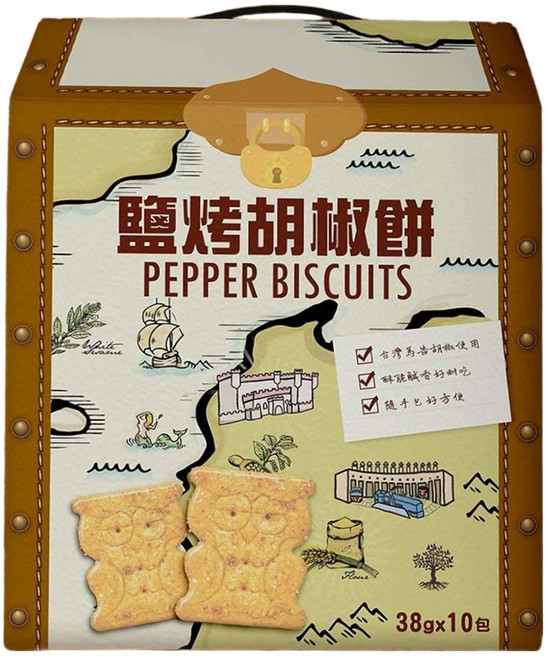 School of Cookie 台灣優格餅乾學院 馬告餅乾禮盒 鹽烤胡椒 10包, 380g, 1盒