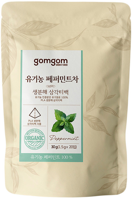 gomgom 薄荷茶, 1.5g, 20包, 1袋