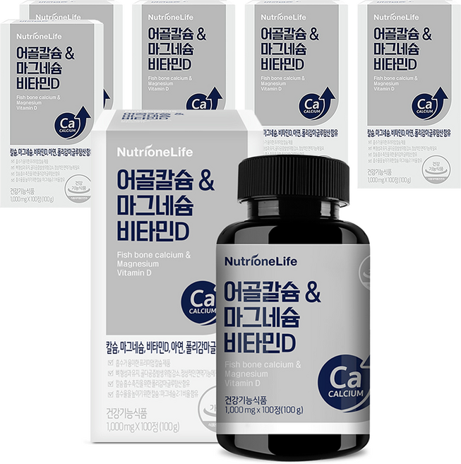 뉴트리원 어골칼슘&마그네슘 비타민D, 100정, 6개