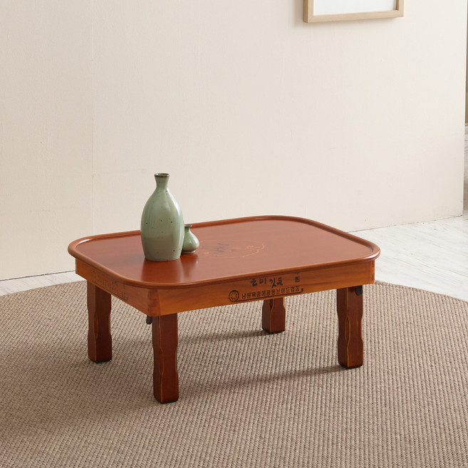 조은세상 남원 상감 직타원 밥상 510 x 390 mm, 대추색