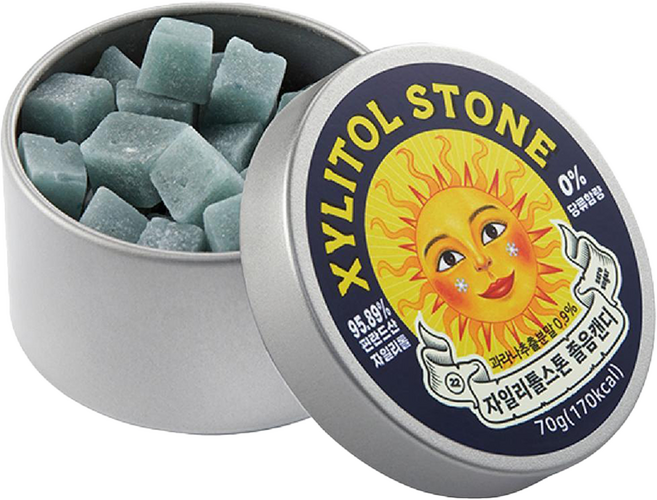 XYLITOL STONE Candy 韓國木糖醇小方糖 22 激涼醒腦, 1個, 70g