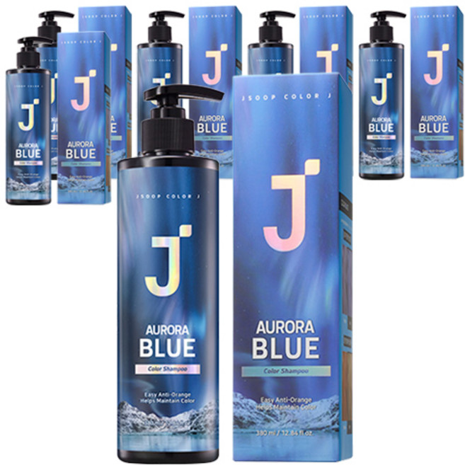제이숲 컬러제이 오로라 보색 샴푸 블루, 380ml, 6개