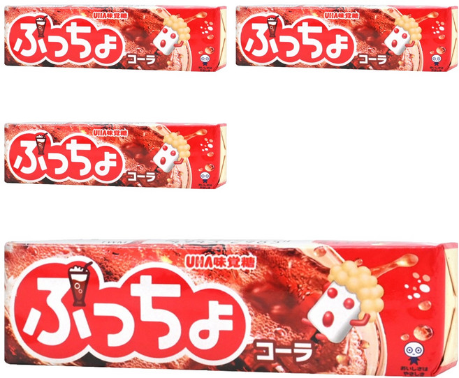 UHA 味覺糖 噗啾可樂味糖條, 50g, 4條