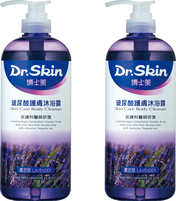 Dr.Skin 皮博士 博士美 玻尿酸護膚沐浴露 薰衣草 - 台灣製, 1L, 2瓶