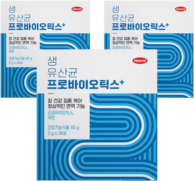 한미 생유산균 프로바이오틱스+ 30p, 60g, 3개