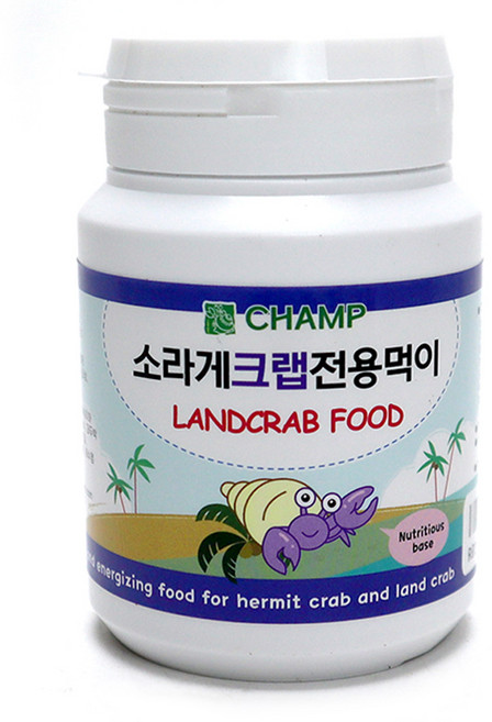 챔프크랩 소라게 크랩 전용먹이 갑각류 사료, 50g, 1개