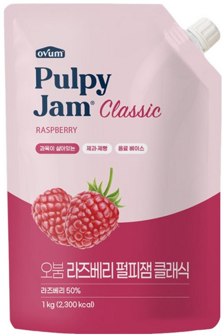 오붐 라즈베리 펄피잼 클래식, 1kg, 1개