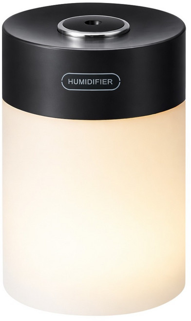 홈플래닛 무드 라이팅 미스트 분사 미니 가습기 600ml, 블랙, LLD-J261