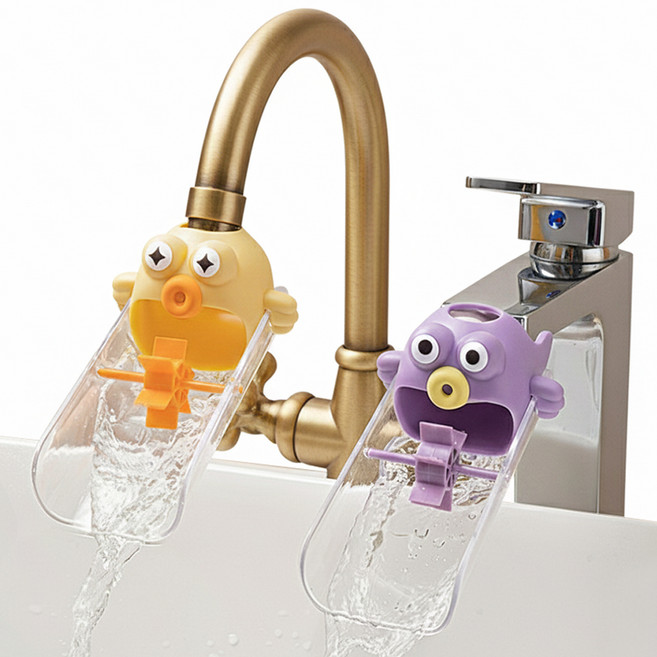 한봄누리 귀여운 수도꼭지 세면대 손씻기연장 탭 2종 세트, 퍼플, 옐로우, 1세트