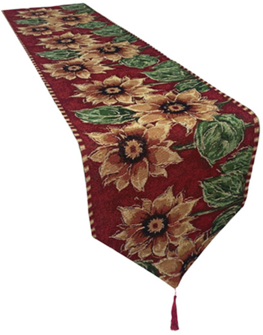 소니오 패브릭 크리스마스 테이블 러너, 05 플라워, 1개, 180 x 33 cm