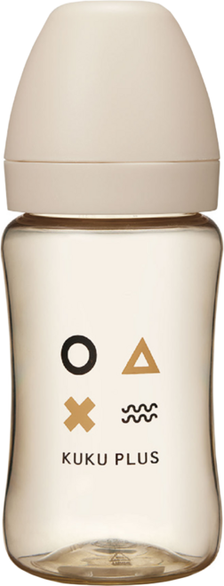 KU.KU Duckbill 酷咕鴨 KUKU PLUS 純真之瞳寬口PPSU奶瓶, 杏色, 1個, 300ml