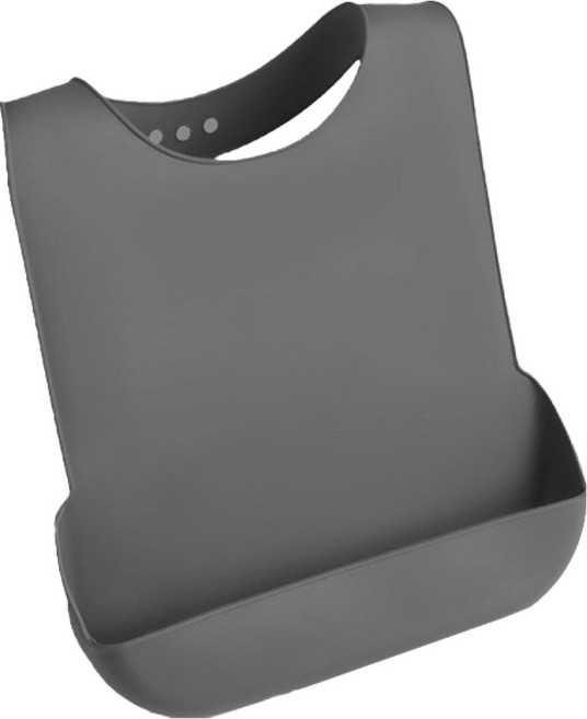 투투안 실리콘 성인 방수 식사 앞치마 턱받이, 그레이, 1개