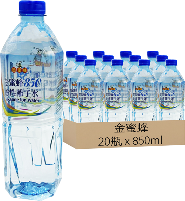 金蜜蜂 鹼性離子水, 850ml, 20瓶