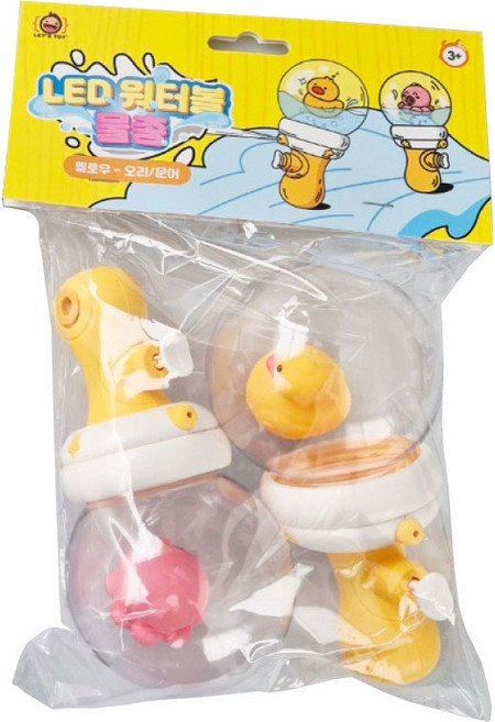 레츠토이 LED 워터볼 물총 2종 세트, 옐로우, 1세트