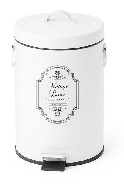 오션웰리빙 클래식 휴지통 12L, 화이트