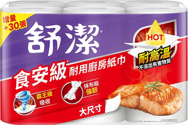 Kleenex 舒潔 食安級耐用廚紙 大尺寸, 6捲, 1包