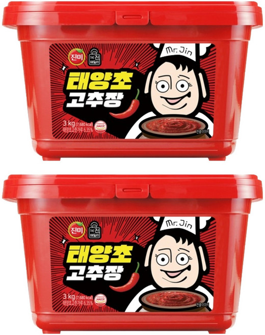진미 태양초 고추장, 3kg, 2개