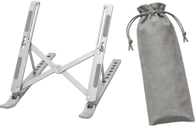 필수플러스 접이식 타블렛 노트북 거치대 16인치, 실버, 1개