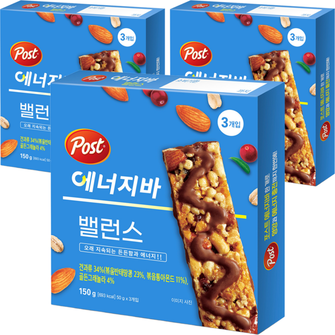 포스트 에너지바 밸런스 3p, 150g, 3개