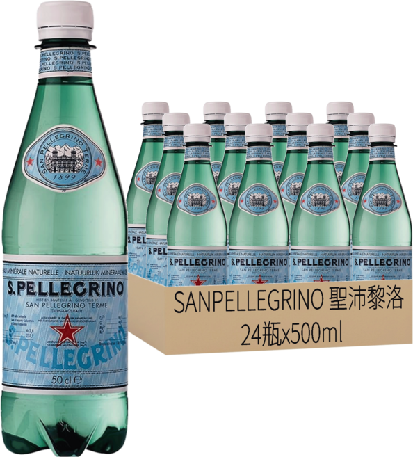 SANPELLEGRINO 聖沛黎洛 天然氣泡礦泉水, 500ml, 24瓶