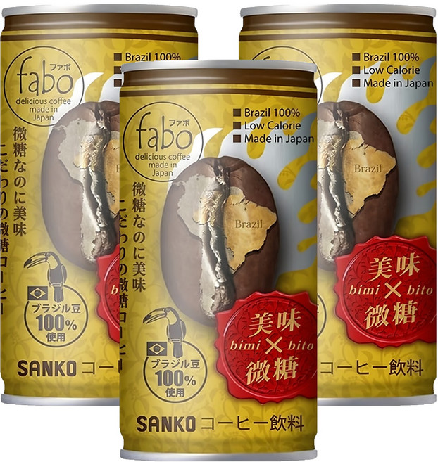 SANKO fabo 美味香濃咖啡, 185ml, 3個