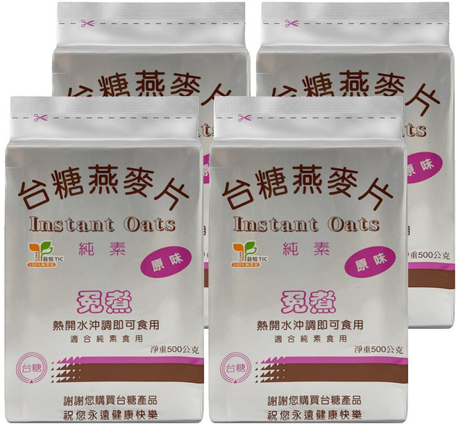 台糖 燕麥片, 500g, 4包