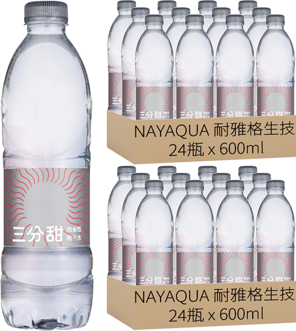 NAYAQUA 耐雅格生技 三分甜 PH7.5 微鹼性離子水, 600ml, 48瓶