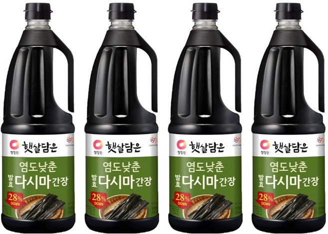 햇살담은 염도 낮춘 발효 다시마 간장, 1.7L, 4개