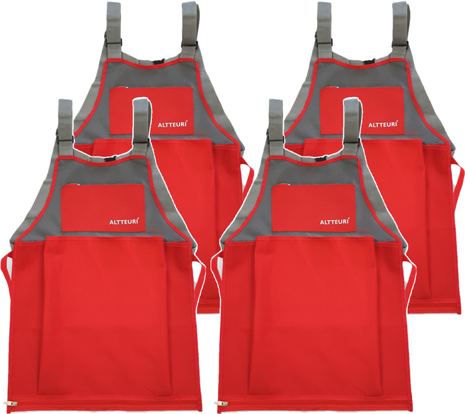 알뜨리 다담아 앞치마, 레드, 4개