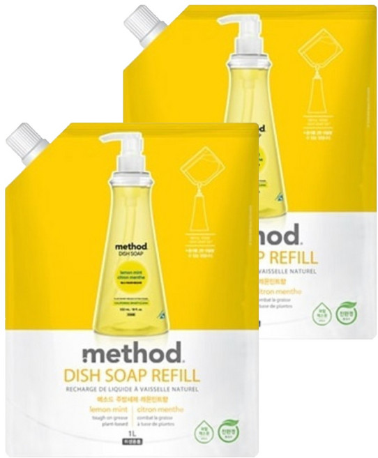 메소드 레몬민트향 주방세제, 1L, 2개
