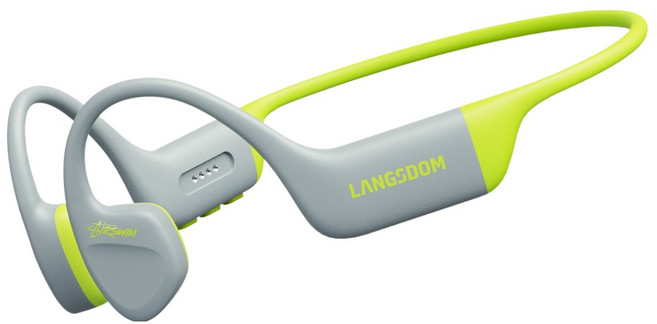 랭스돔 골전도 에어스윔 MP3 방수 블루투스 이어폰, BE15, 그레이그린