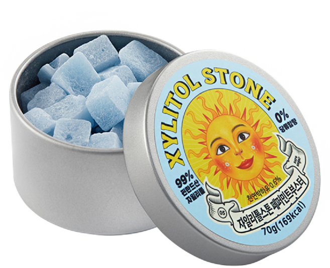 XYLITOL STONE Candy 韓國木糖醇小方糖 05 勁涼薄荷, 1個, 70g