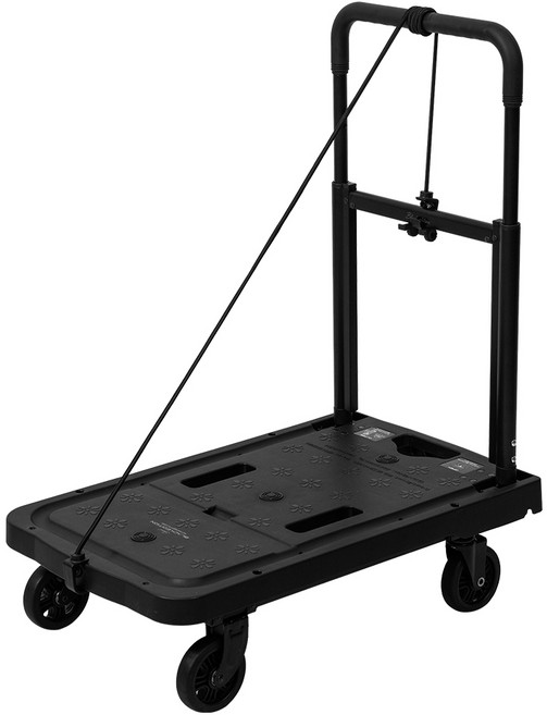 로티홈시스 이지폴딩 접이식 카트 일반형 + 고정끈 세트, 블랙, 1세트